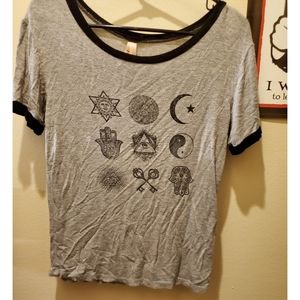 Grey print top
